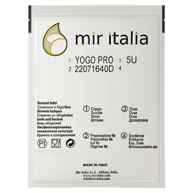Закваска для йогурта с бифидобактериями MIR Italia YOGO PRO, 5U